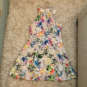 NWT EXPRESS Neon Floral Halter Dress